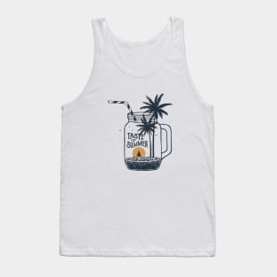 Beach In Cocktail Jar. Taste Of Summer. Double Exposure Style Tank Top